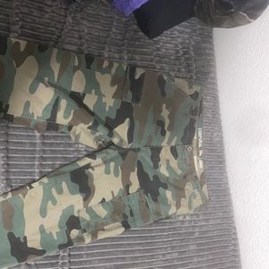 Green camo cargo pants